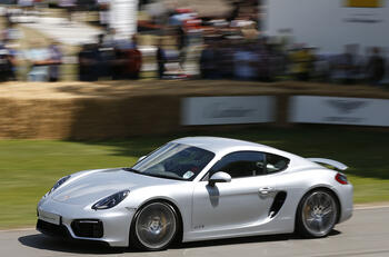 Slinging Porsche's new Cayman GTS up the hill at Goodwood